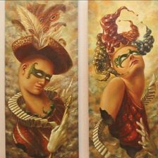 Схема вышивки «Полиптих "Женское настроение"»