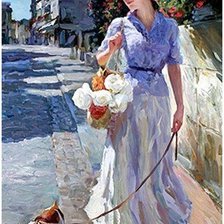 Схема вышивки «дама с собачкой»