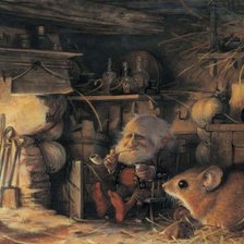 Схема вышивки «ГНОМ С КРЫСОЙ»