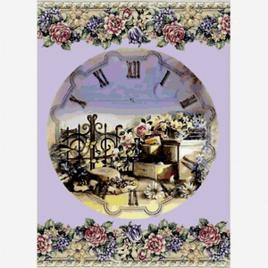 часы - цветы, узоры, часы - предпросмотр