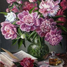 Схема вышивки «пионы»