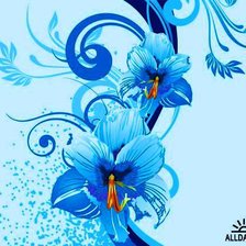 Схема вышивки «синий узор»