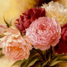 Схема вышивки «Пионы-подушка»