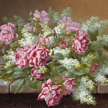 розы и гортензия