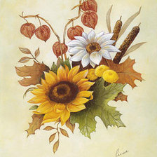 Схема вышивки «осенние цветы»