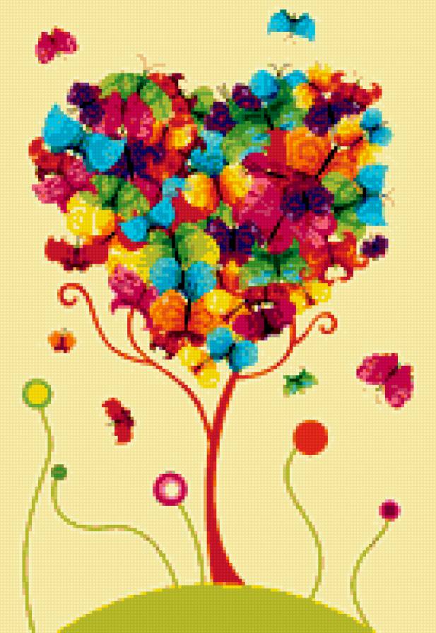 дерево с бабочками - дерево, бабочки - предпросмотр