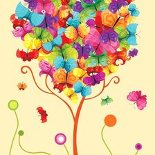 дерево с бабочками