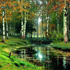 Схема вышивки «осень в лесу»