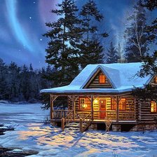 Схема вышивки «зимний пейзаж»