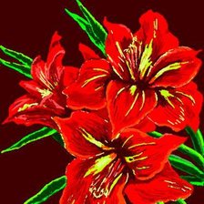 Схема вышивки «красная лилия»