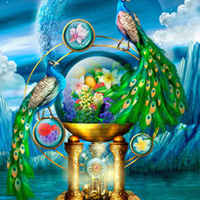 Схема вышивки «павлины»