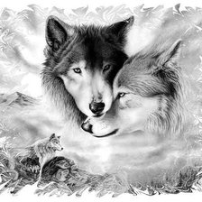 Схема вышивки «Волки»