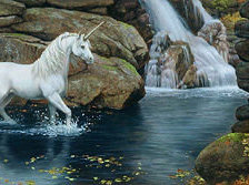 Схема вышивки «единорог у водопоя»