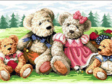 Схема вышивки «семья мишек»