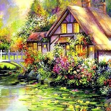 Схема вышивки «домик у воды»