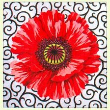 Схема вышивки «Подушка "Мак"»