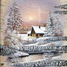 Схема вышивки «картина на бересте»