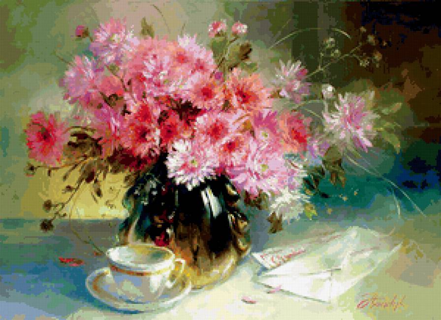 Утренний букет - ваза, цветы, букет - предпросмотр