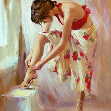 Схема вышивки «Перед выходом»