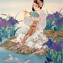 Схема вышивки «Гейша у озера»