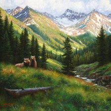 Схема вышивки «Два медведя»