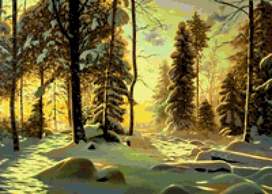 Н.Абросимова. Зимний пейзаж - зима, пейзаж, лес - предпросмотр