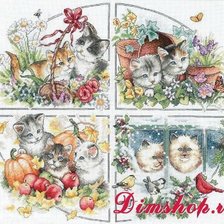 Схема вышивки «времена года (котята)»