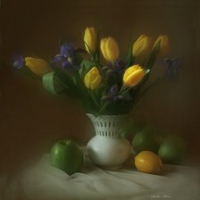 Схема вышивки «тюльпаны»