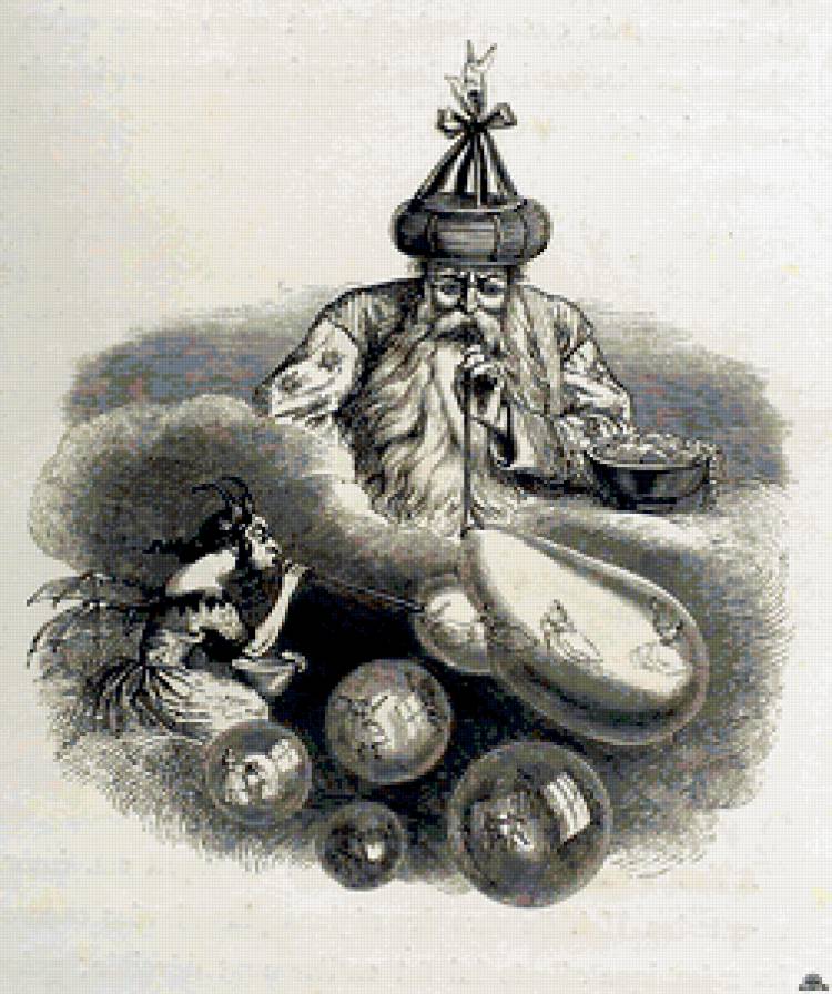 Жан Гранвиль. - монохром, черно-белое, боги - предпросмотр