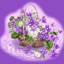 Схема вышивки «фиалки»