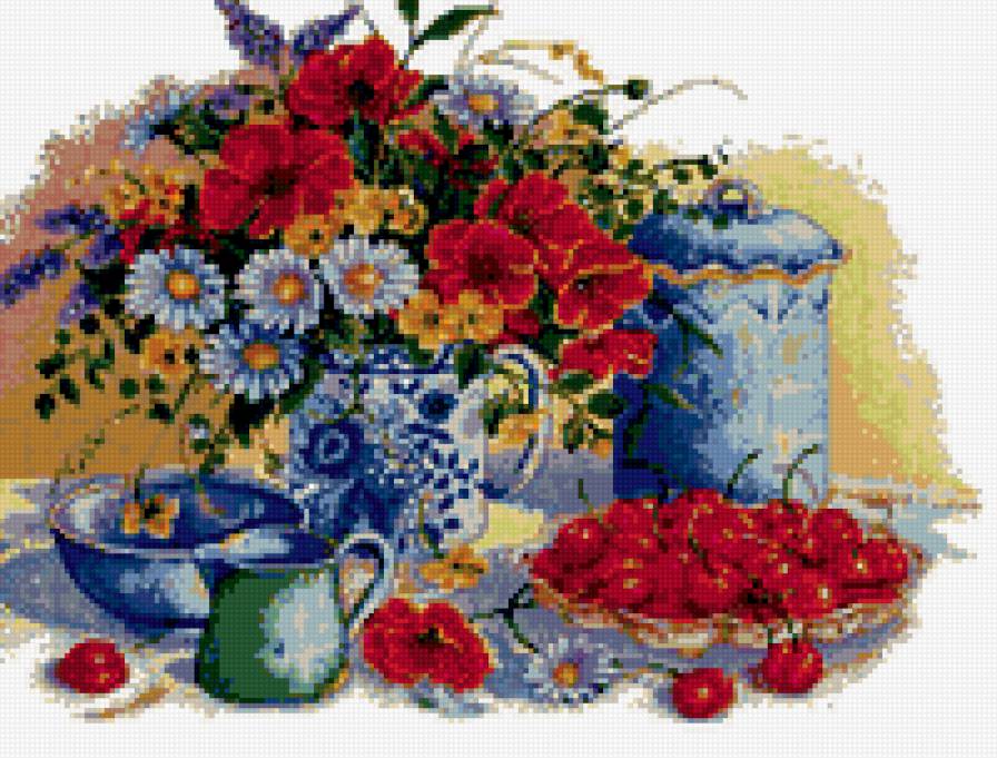 Урожай - ягоды, натюрморт, кухня, цветы - предпросмотр