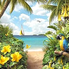 Схема вышивки «Тропический берег»