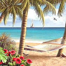 Схема вышивки «Тропический берег»