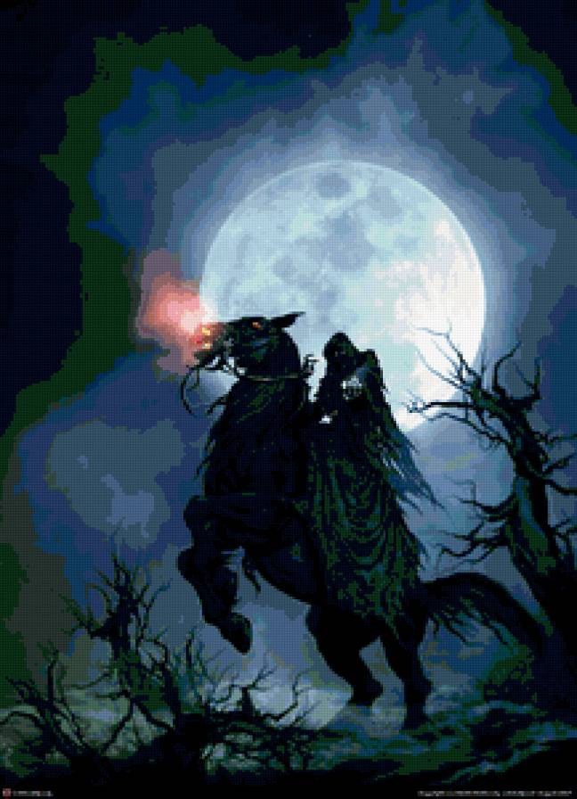 Призрачный всадник - мистика, лошадь, скелет - предпросмотр