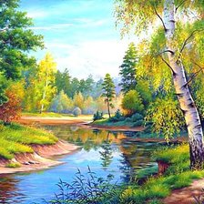 Схема вышивки «Тихая речка»