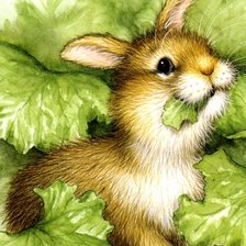 Схема вышивки «Зайчик и капуста»