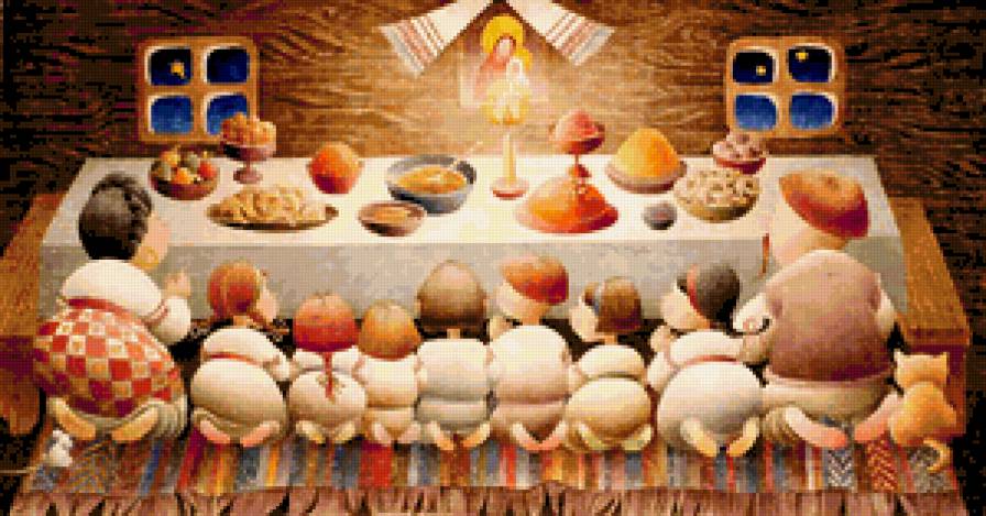 Свят вечер - картина праздник - предпросмотр