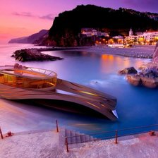 Схема вышивки «Берег с яхтой!!!!»