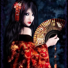 Схема вышивки «гейша»