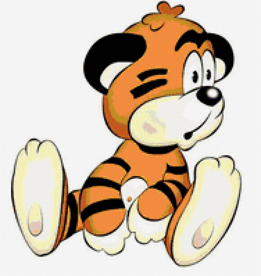 Тигренок - тигренок, оранжевый, мультяшки, детское, для детей - предпросмотр