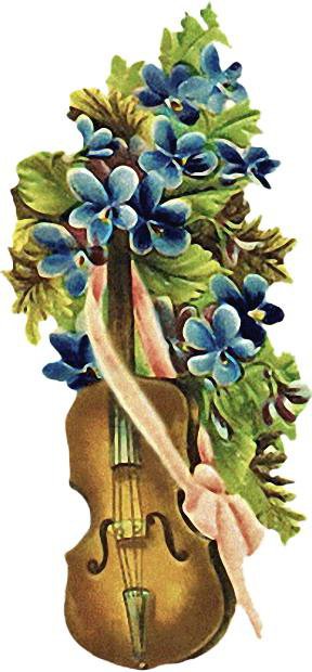 №314781 - незабудки, цветы, музыка, скрипка - оригинал