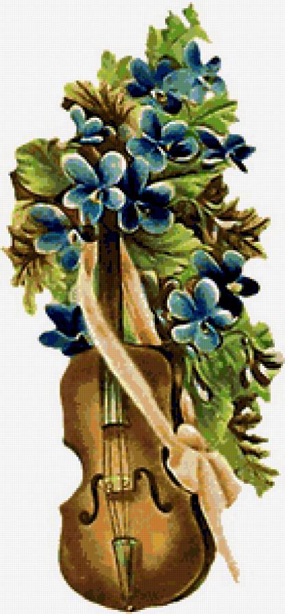 №314781 - скрипка, цветы, музыка, незабудки - предпросмотр