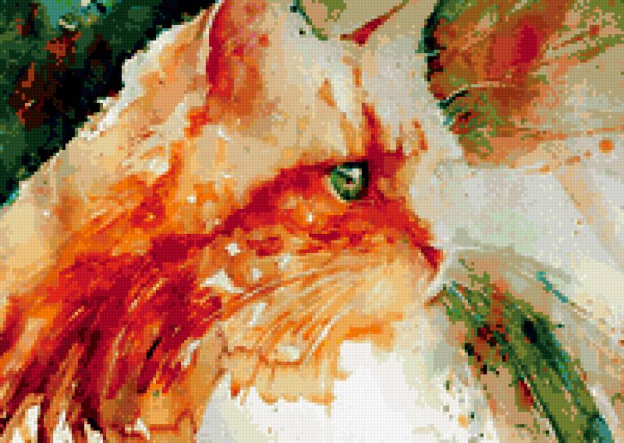 акварельный кот - кошки, животные, акварель - предпросмотр