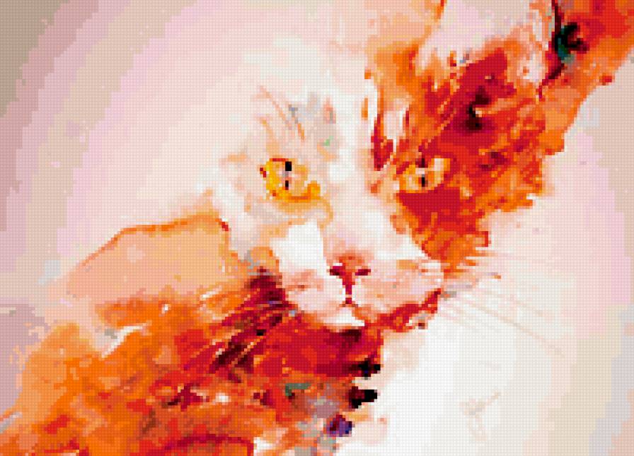 акварельный кот - акварель, животные, кошки - предпросмотр