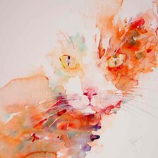 Схема вышивки «акварельный кот»