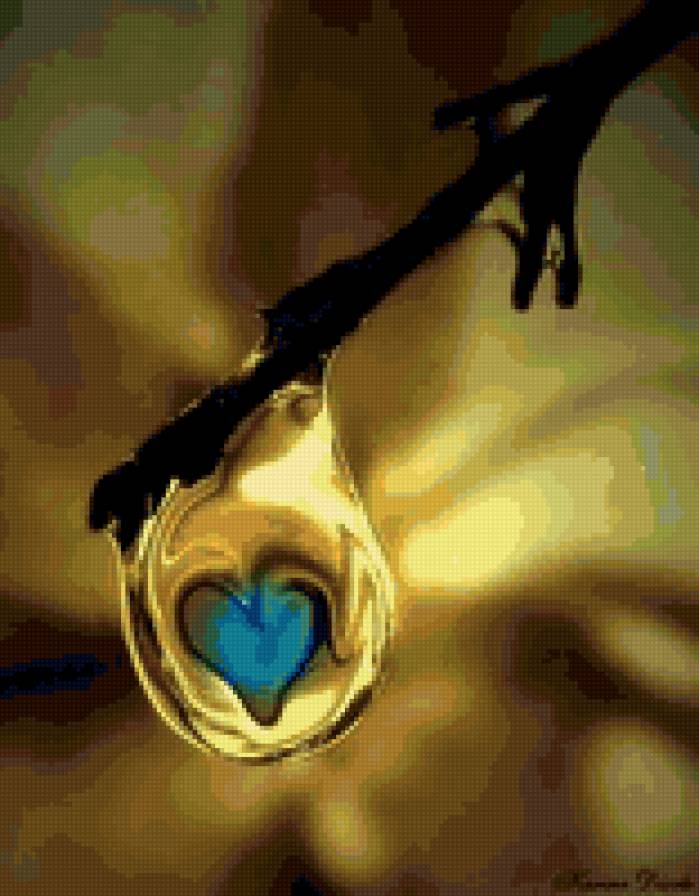 сердце в капле - сердце, природа - предпросмотр