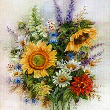 Схема вышивки «Подсолнухи»