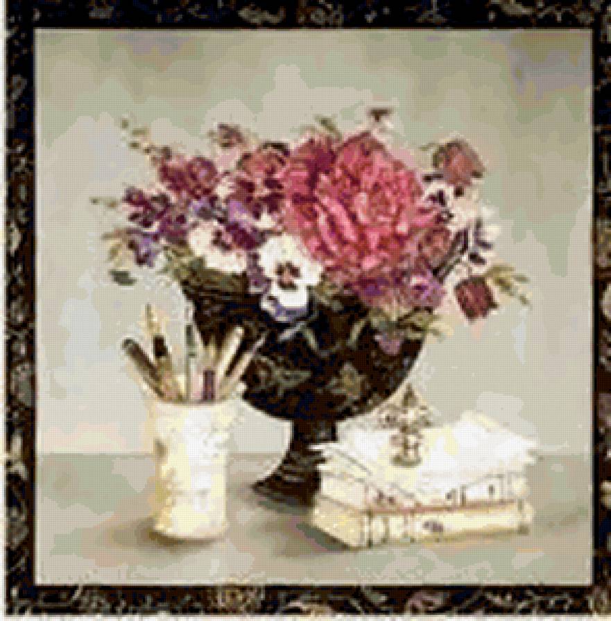 №315181 - цветы, книги, натюрморт, вазы - предпросмотр