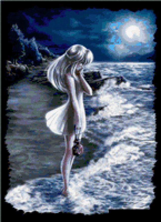 девушка у моря - предпросмотр