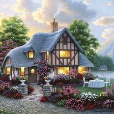 Схема вышивки «дом»